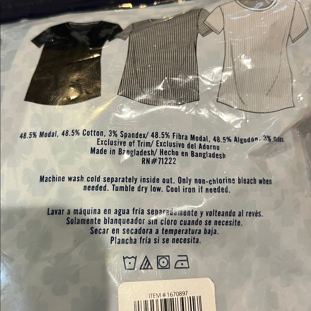 Lucky Brand Short Sleeve Rib Crew 3-Pack in Purple, Blue, and White - Picture 2 of 4